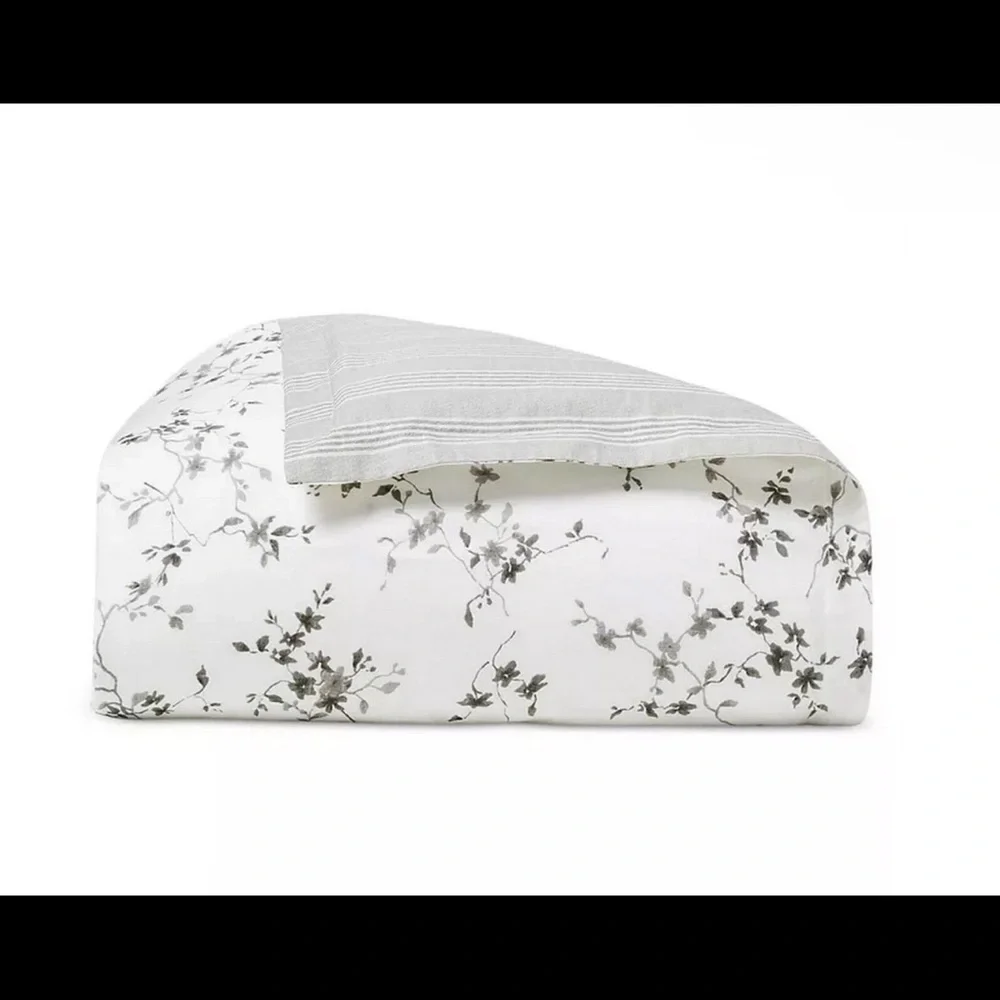 NEW Ralph‎ Lauren Munroe 100% Cotton FULL/QUEEN Duvet Cover Charcoal $400